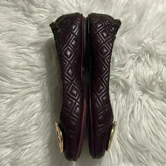 Tory Burch Women's Quilted Minnie Flats, Port, Red, Purple, 7.5M - Picture 5 of 12